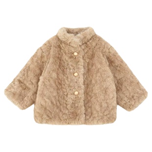 女童冬装夹棉上衣儿童韩版洋气棉服宝宝加厚保暖皮草男孩毛绒外套