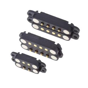 pogopin磁吸连接器弹簧顶针探针磁性充电触点磁吸头公母座2~10pin