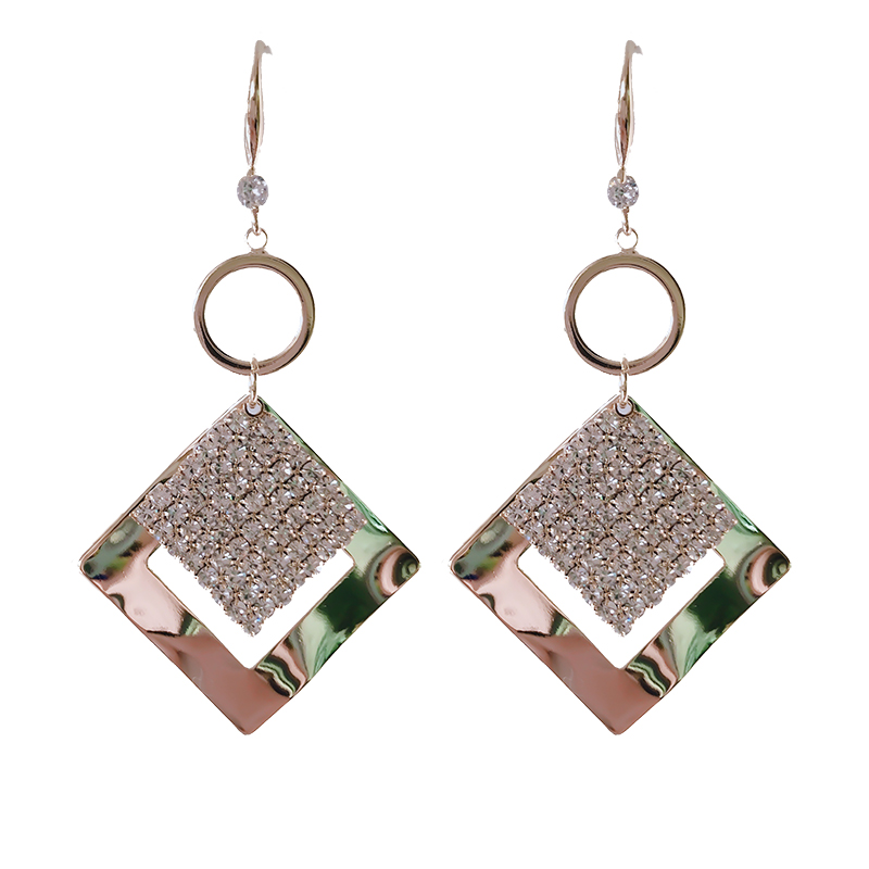 欧美个性夸张时尚大耳环女潮酷大牌韩国网红气质高级方形几何耳饰