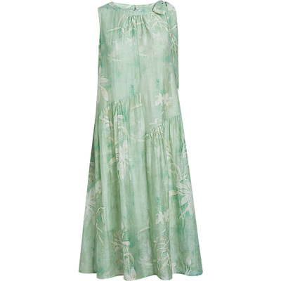 秸熙度假风印花A摆连衣裙