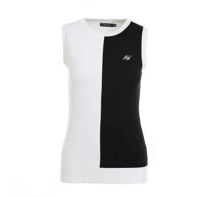 Azureway高尔夫女装球服 秋冬毛衣针织背心 时尚显瘦马甲圆领亲肤