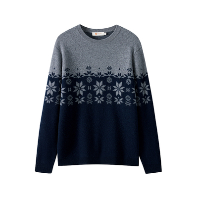 皮皮狗男士圆领羊绒套衫