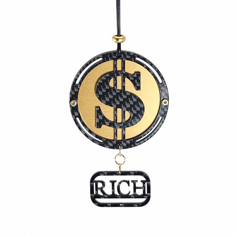 碳纤维美元金币来招财汽车挂件