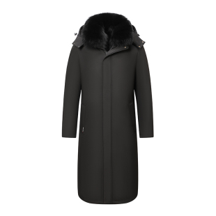 可拆卸内胆羽绒服中老年人男士爸爸装长款过膝冬季保暖爷爷装外套