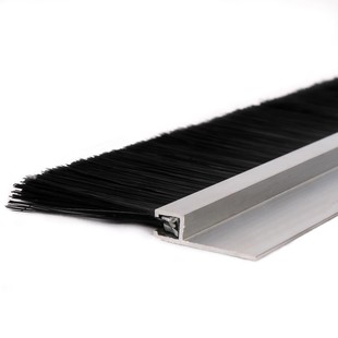 门底门窗密封毛刷H型铝合金条刷F型毛刷条工业机床机柜防尘毛刷条