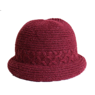 老人帽子女兔毛针织帽毛线帽加厚保暖妈妈帽冬季中老年帽护耳朵帽