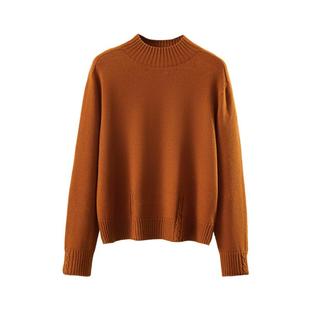 【清仓秒杀】春竹25秋冬新款羊毛混纺厚款保暖针织衫半高领女毛衣