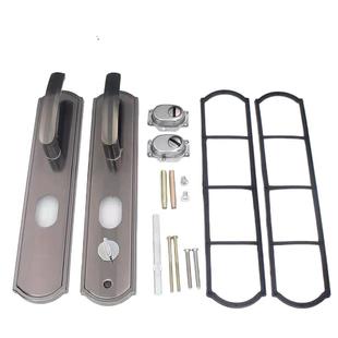 双开门对开门铝合金大门锁通用型铁面板把手拉手室内门锁进户门锁