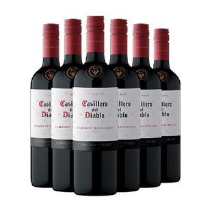 干露红魔鬼经典赤霞珠干红葡萄酒智利进口红酒750ml*6瓶组合装