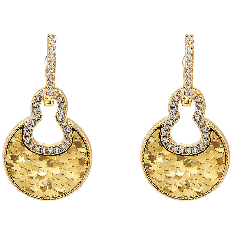 皇家莎莎中式高级感耳饰葫芦碎冰冰超闪耳坠可拆卸两戴设计感耳环