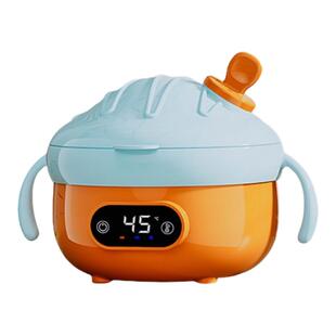 宝宝辅食碗婴儿专用非注水保温碗不锈钢儿童餐具智能充电恒温碗