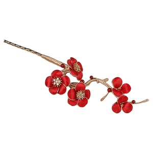 与归记非遗绒花发簪子蚕丝牡丹汉服旗袍头饰新娘大花朵新中式发饰