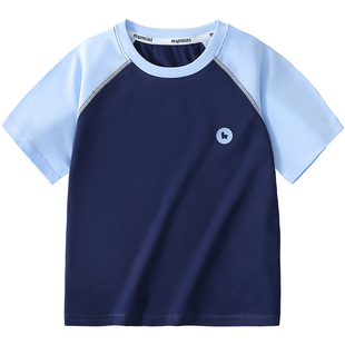 MQDmini儿童短袖T恤2025夏季新款男童速干防晒运动服女童薄款上衣