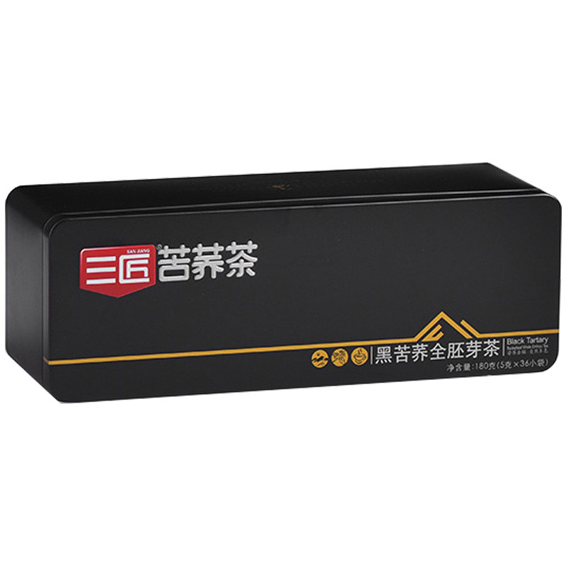三匠四川凉山180g铁盒黑苦荞茶