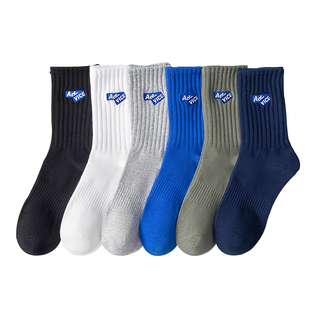 2026新款袜子女棉潮中高筒搭配鲨鱼裤的袜子秋春外穿时尚纯棉长筒