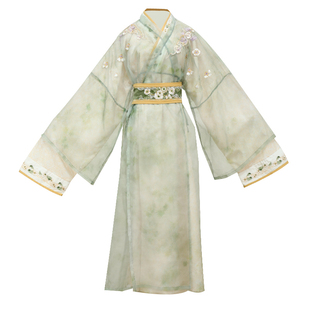 兮织锦井天晋制直裾改良日常清冷交领长衫2024新款汉服女新款春夏