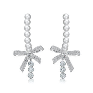 OKDK 原创绮丽之结珍珠耳钉轻奢百搭蝴蝶结耳环小众耳饰配饰女