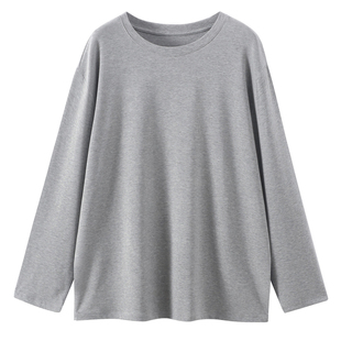 配鲨鱼裤长袖打底衫女加绒秋冬内搭弹力柔软t恤纯色百搭休闲上衣