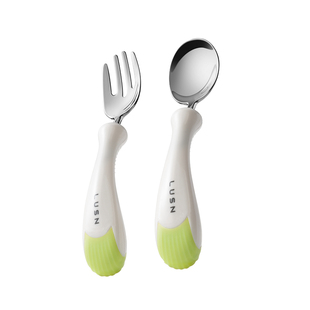 如山自主进食勺子不锈钢叉勺宝宝学吃饭训练勺儿童辅食餐具