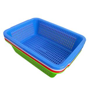 长方形塑料沥水篮加厚熟料麻辣烫收纳框超市配货小篮家用商用厨房