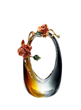 现代轻奢玻璃花瓶摆件创意客厅