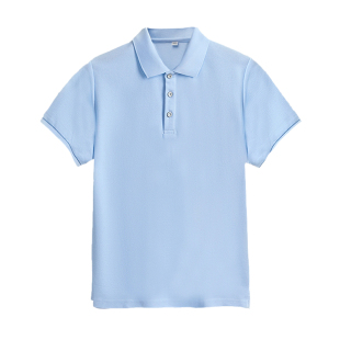夏季新款中小学生浅蓝色翻领短袖班服内搭高中生校服学院风POLO衫