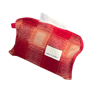 新年纸巾袋车载纸巾盒格子汽车抽纸盒挂式高级感车上用纸巾挂袋子