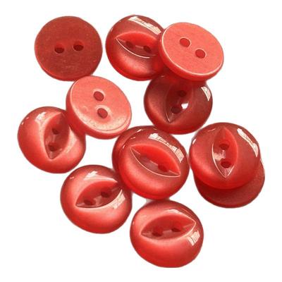 红色鱼眼形珠光纽扣衬衫衬衣扣子