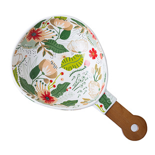 贝玉陶瓷七彩云花手柄碗水果碗沙拉碗单个高颜值泡面碗好看的碗