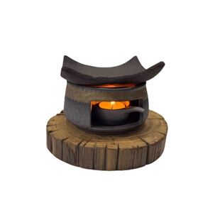 云麓之家手作日式烘烤炉陶瓷熏香植物雪松香薰炉烤茶炉桌面摆件