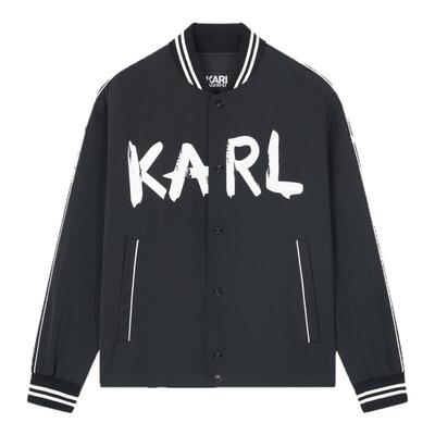 KARL LAGERFELD复古棒球领商务休闲夹克26年春夏新品老佛爷男装潮