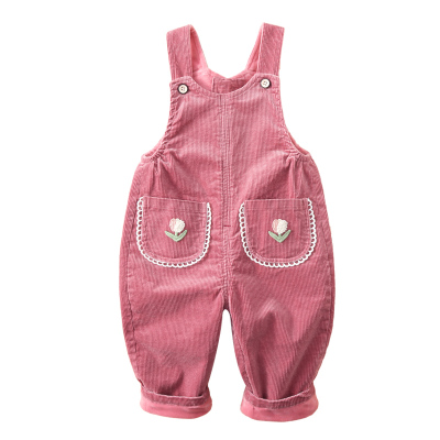 女宝宝背带裤0-3岁秋冬加绒加厚