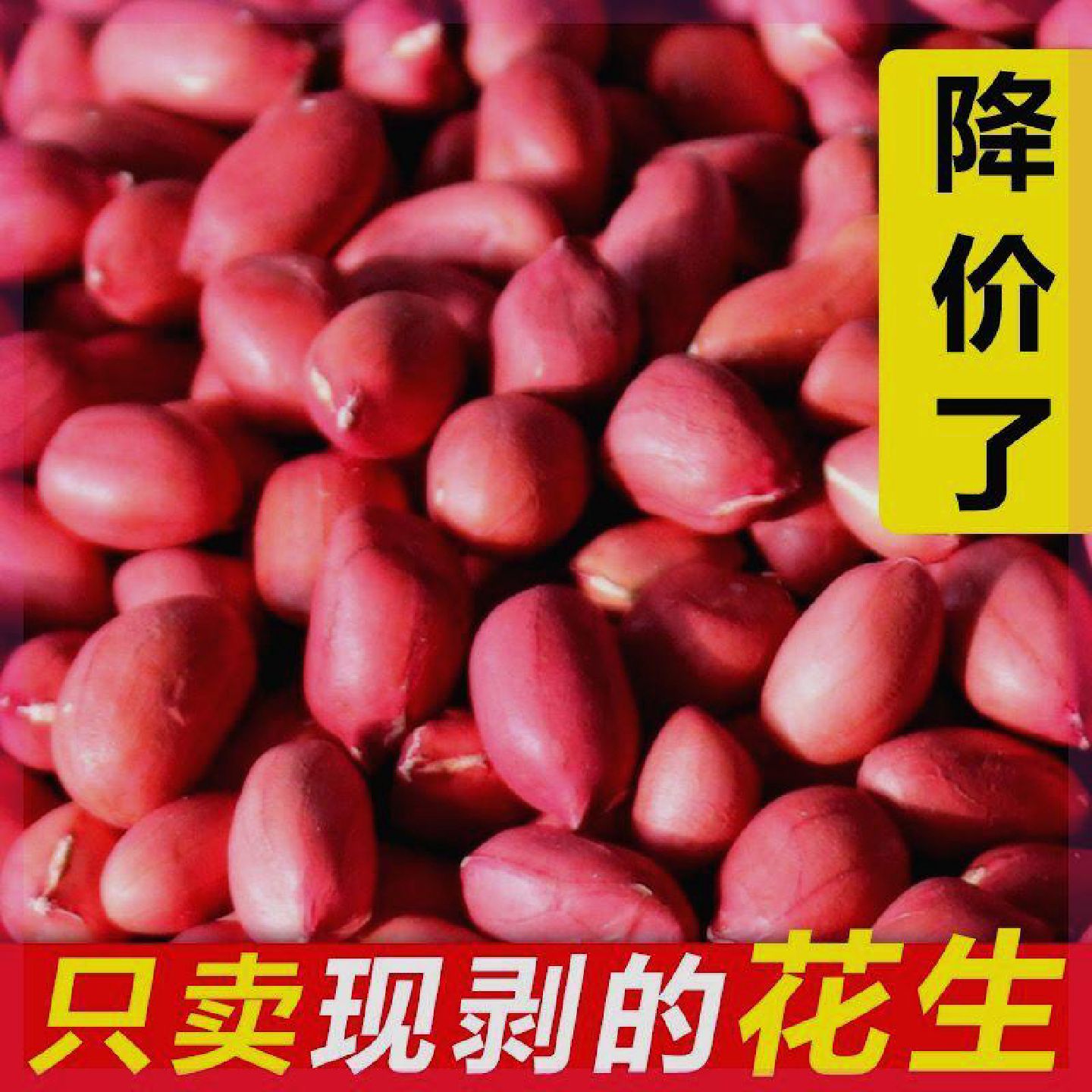 新疆包邮西藏红皮花生米生5斤不带壳四粒红新鲜补血红衣大粒