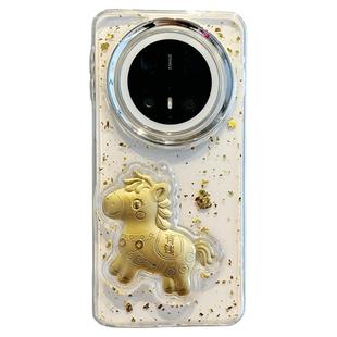 拓岚 适用华为mate70pro+新款手机壳mate60pro滴胶mate80透明金箔金色马上有钱mate80promax新年挂绳情侣男女