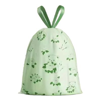 大卷加厚山茶花系垃圾袋手提袋子学生办公室用收纳袋厨房用清洁袋