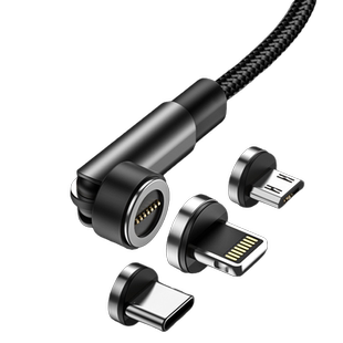 弯头旋转66w磁吸超级快充数据线适用华为苹果x安卓typec手机强磁力充电线器磁性磁铁吸头三合一闪充5A车载tpc