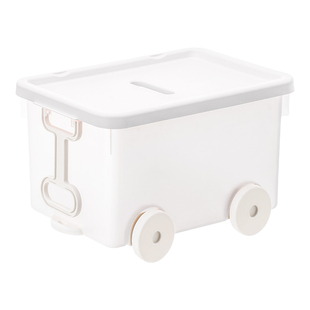 禧天龙小火车收纳箱透明带滑轮儿童玩具整理可叠加密封大容量储物