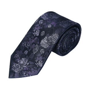 WILLIAM MILTON甄选紫夜玫瑰真丝领带男士轻奢桑蚕丝商务休闲礼盒