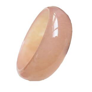 玉手镯 新疆和田玉手镯戈壁加宽加厚金丝玉淡粉色手镯 玉镯子女款