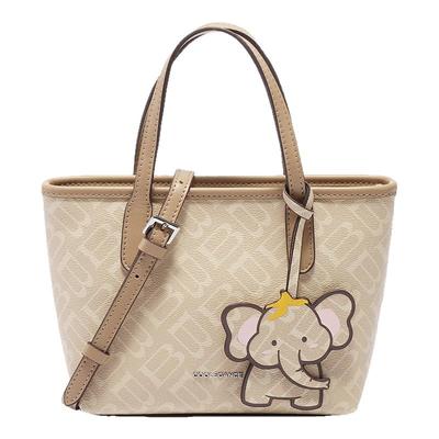 百丽复古海鸥老花斜挎手提托特包