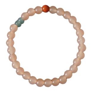 OkFineyard【夕岚】藕粉色玉髓手串女款天然南红翡翠串珠手链礼物