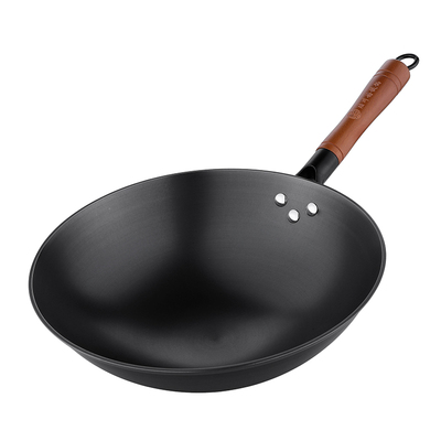 庞福记陆川铁锅无涂层家用炒菜锅