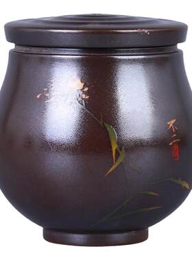 建水紫陶陶瓷家用小号茶罐