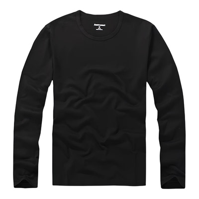 af长袖T恤纯棉春秋男纯色打底衫