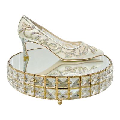 女鞋网纱水钻细高跟单鞋