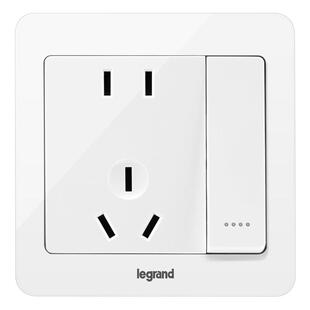 罗格朗开关插座面板官方店逸典圆白色5五孔86电源家用tcl多孔插座