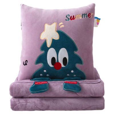 抱枕被子两用珊瑚绒加厚办公室午睡小毯子二合一折叠冬季2025新款