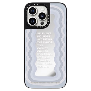 CASETiFY 标语 自爱/喜欢有你在的世界 适用于苹果iPhone17ProMax/17Pro/Air/16ProMax/16Pro镜面手机壳