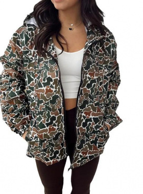 P 63358 Camouflage waterproof women's jacket 迷彩防雨女士外