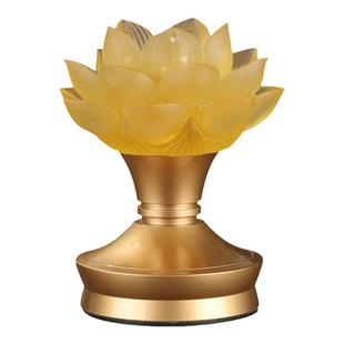 2025新款莲花灯荷花灯家用佛灯插电充电供佛灯led长明灯佛前供灯